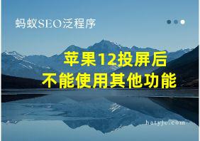 苹果12投屏后不能使用其他功能