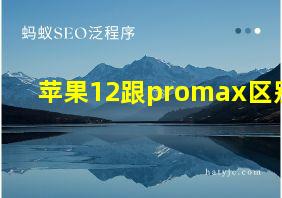 苹果12跟promax区别