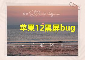 苹果12黑屏bug