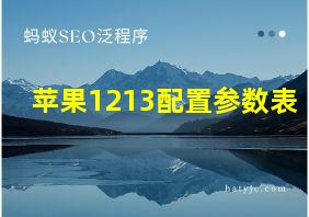 苹果1213配置参数表