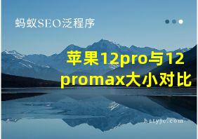 苹果12pro与12promax大小对比