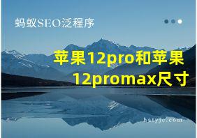 苹果12pro和苹果12promax尺寸