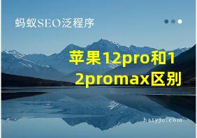 苹果12pro和12promax区别