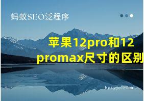 苹果12pro和12promax尺寸的区别