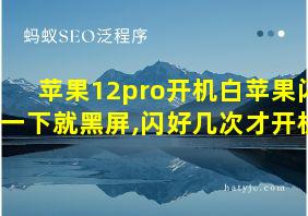 苹果12pro开机白苹果闪一下就黑屏,闪好几次才开机