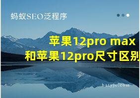 苹果12pro max和苹果12pro尺寸区别