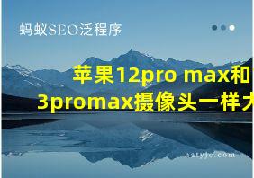 苹果12pro max和13promax摄像头一样大吗