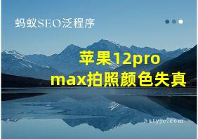 苹果12pro max拍照颜色失真