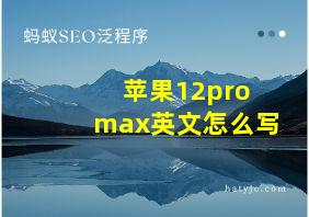 苹果12pro max英文怎么写