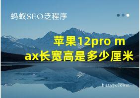 苹果12pro max长宽高是多少厘米