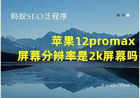 苹果12promax屏幕分辨率是2k屏幕吗