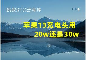 苹果13充电头用20w还是30w