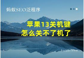 苹果13关机键怎么关不了机了