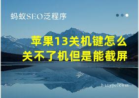 苹果13关机键怎么关不了机但是能截屏