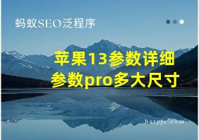 苹果13参数详细参数pro多大尺寸