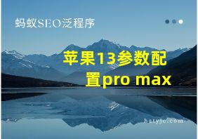 苹果13参数配置pro max