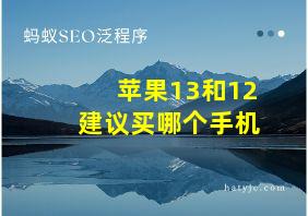 苹果13和12建议买哪个手机