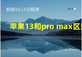 苹果13和pro max区别