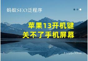 苹果13开机键关不了手机屏幕