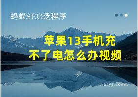 苹果13手机充不了电怎么办视频