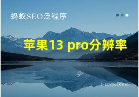 苹果13 pro分辨率