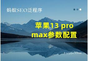 苹果13 pro max参数配置