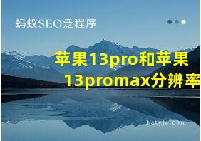 苹果13pro和苹果13promax分辨率