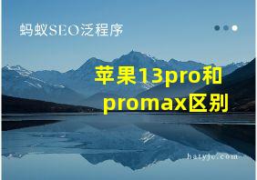 苹果13pro和promax区别