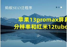 苹果13promax屏幕分辨率和红米12tubo