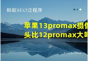 苹果13promax摄像头比12promax大吗