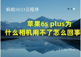 苹果6s plus为什么相机用不了怎么回事