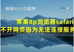 苹果8p浏览器safari打不开网页因为无法连接服务器