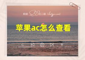 苹果ac怎么查看