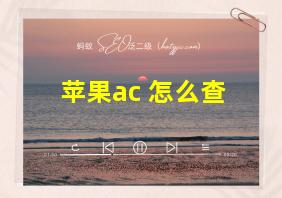 苹果ac+怎么查