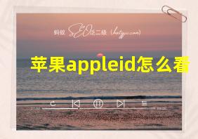 苹果appleid怎么看