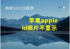 苹果appleid照片不显示