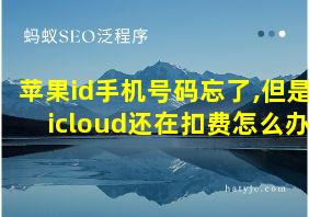 苹果id手机号码忘了,但是icloud还在扣费怎么办