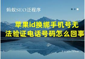 苹果id换绑手机号无法验证电话号码怎么回事