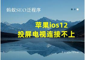 苹果ios12投屏电视连接不上