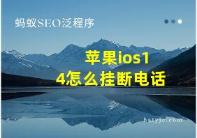 苹果ios14怎么挂断电话