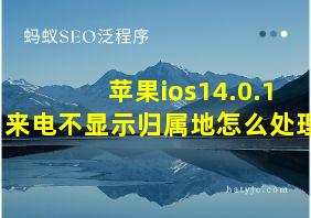 苹果ios14.0.1来电不显示归属地怎么处理