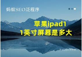 苹果ipad11英寸屏幕是多大