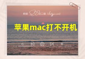 苹果mac打不开机