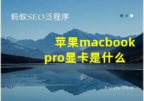 苹果macbook pro显卡是什么