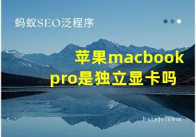 苹果macbookpro是独立显卡吗