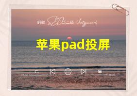 苹果pad投屏