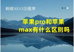 苹果pro和苹果max有什么区别吗