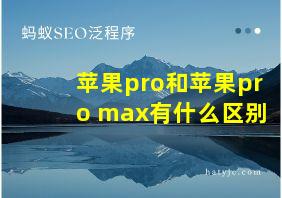 苹果pro和苹果pro max有什么区别