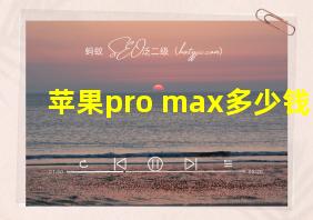 苹果pro max多少钱