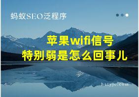 苹果wifi信号特别弱是怎么回事儿